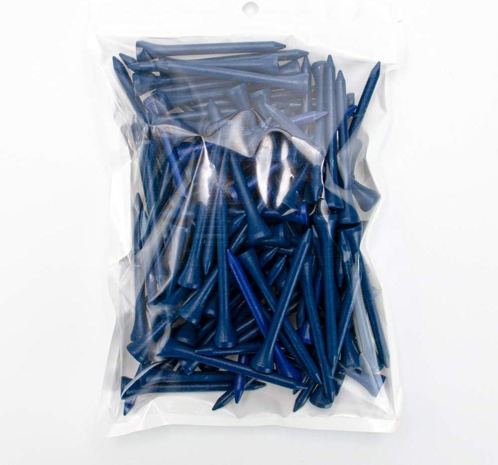 imageTHIODOON Golf Tees Professional Natural Wood Golf Tees Pack of 100 Golfing Tees Multiple Colors Size 314 inch 234 inch or 218 inch Tall Golf Tees Bulk Reduce Side Spin and FrictionBlue