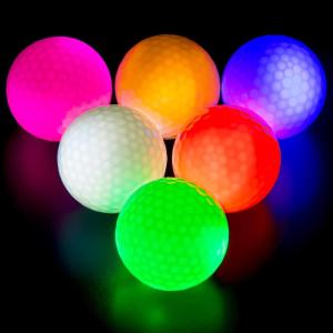 THIODOON Glow in The Dark Golf Balls Light up Night Led Golf Balls Gift Sets for Men Kids Women(Upgraded 6 Pack- Timer Reset)