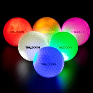 THIODOON Glow in The Dark Golf Balls with 7 Colors Keep Changing and Timer Resets Every Striking Light up LED Glowing Golf Balls 48 Hours Battery Life for Night Golfing(6 colors in 1)