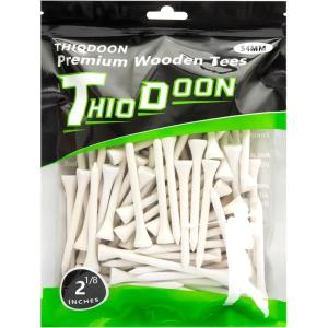 THIODOON Golf Tees Professional Natural Wood Golf Tees Pack of 100, Golfing Tees Multiple Colors Size 3-1/4 inch, 2-3/4 inch or 2-1/8 inch, Tall Golf Tees Bulk Reduce Side Spin and Friction(White)