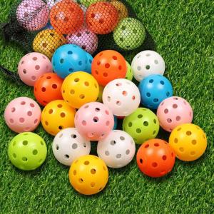 THIODOON Practice Golf Balls Limited Flight Golf Balls 40mm Hollow Plastic Golf Training Balls Colored Airflow Golf Balls for Swing Practice Driving Range Home Use Indoor(Mixed Color 24 pcs)